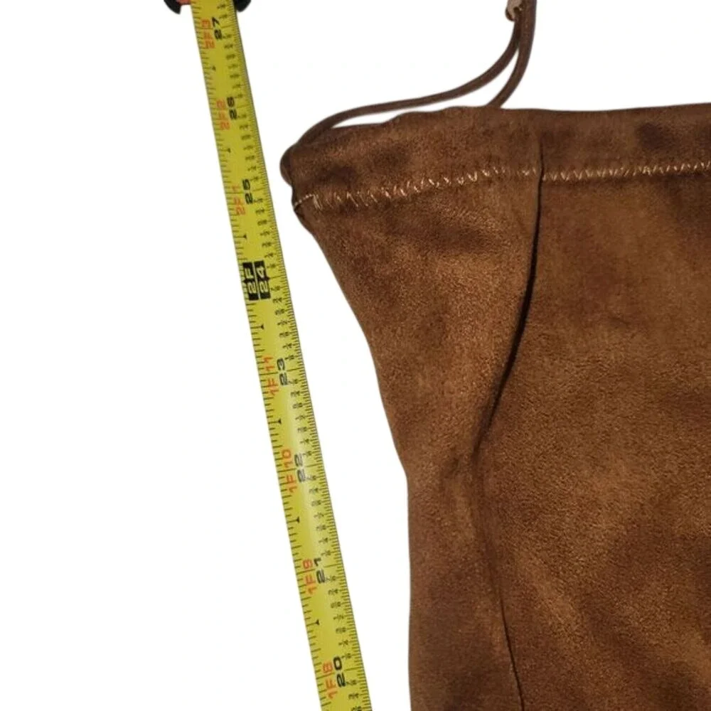 Nature Breeze Over The‎ Knee Boots Womens 8.5 Brown Faux Suede Block Heel Boho